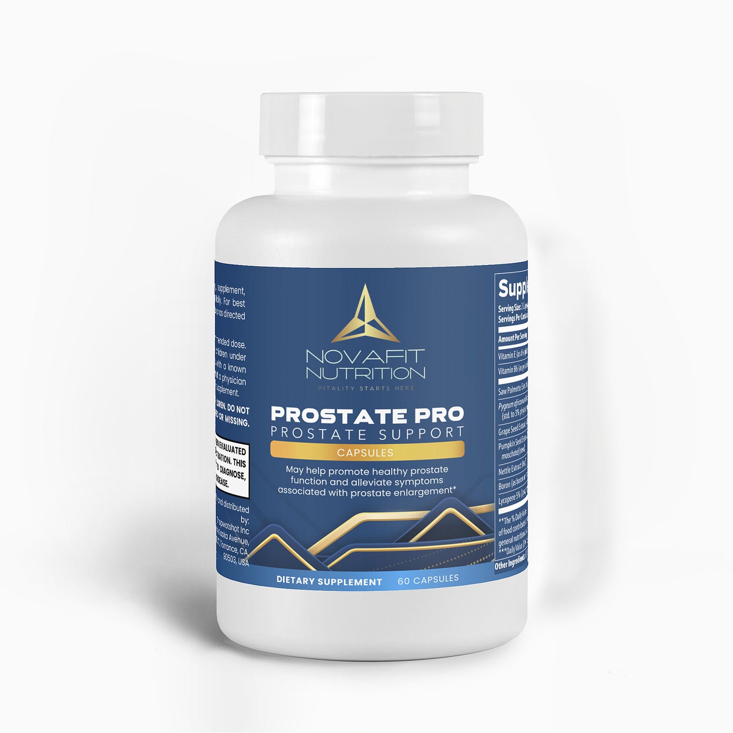 A bottle of Prostate Pro: Enhance prostate health naturally with our premium supplement. Improve urinary flow and prostate function with natural ingredients.