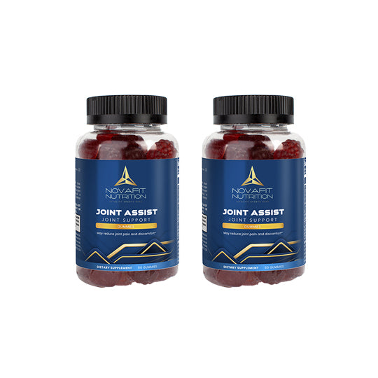 A bottle of two Joint Support Gummies (Adult): Tasty relief for joint pain. Combat joint discomfort and support cartilage health with our flavorful gummies, crafted for adult joint support.