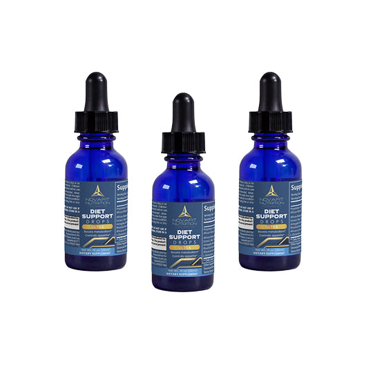 Three bottles of Diet Drops Ultra 1oz on a white background. Trusted Weight Loss Support.