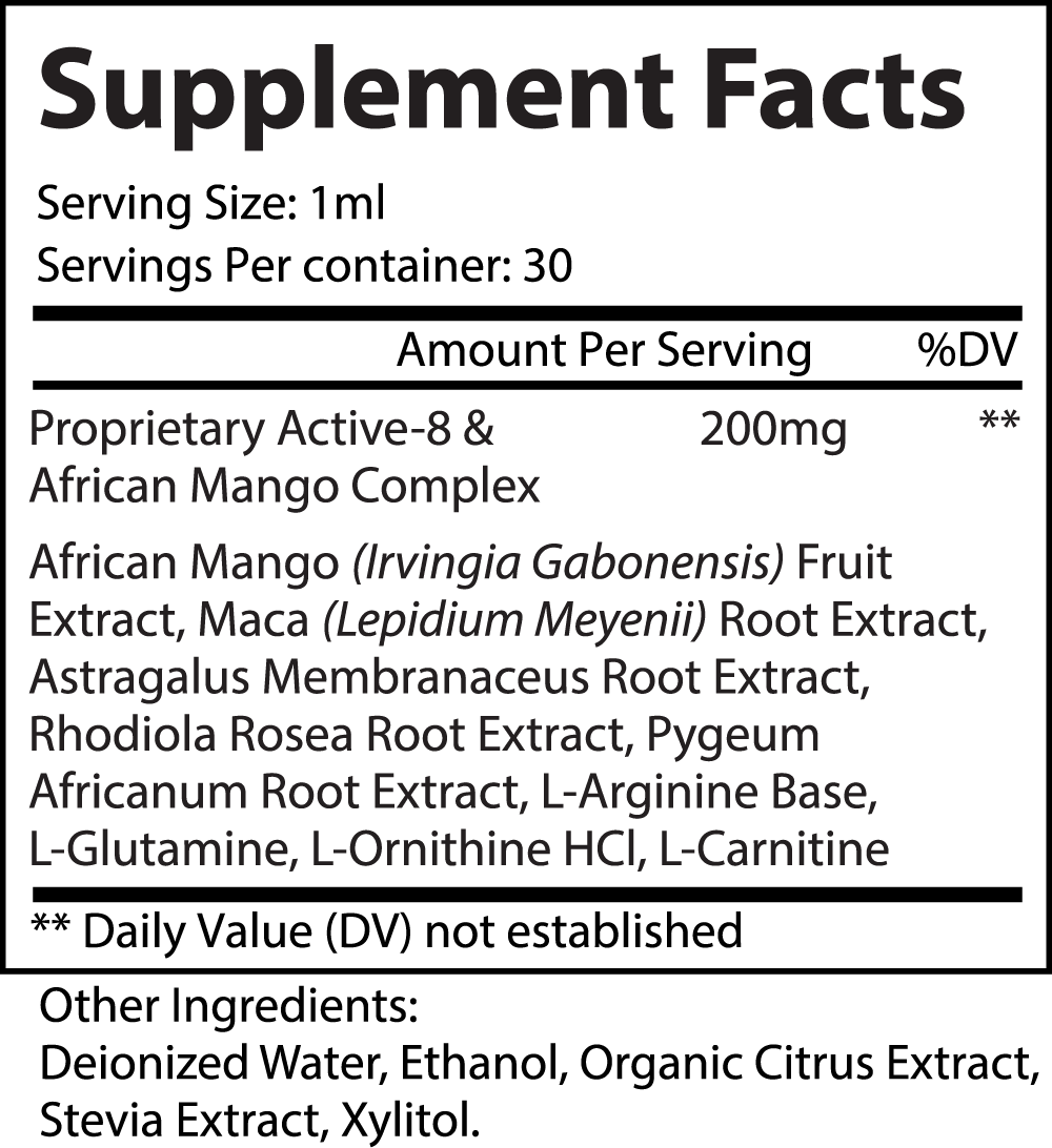 Supplement label with ingredient information for Diet Drops Ultra 1 oz: Sustainable weight loss solution for achieving your ideal body.